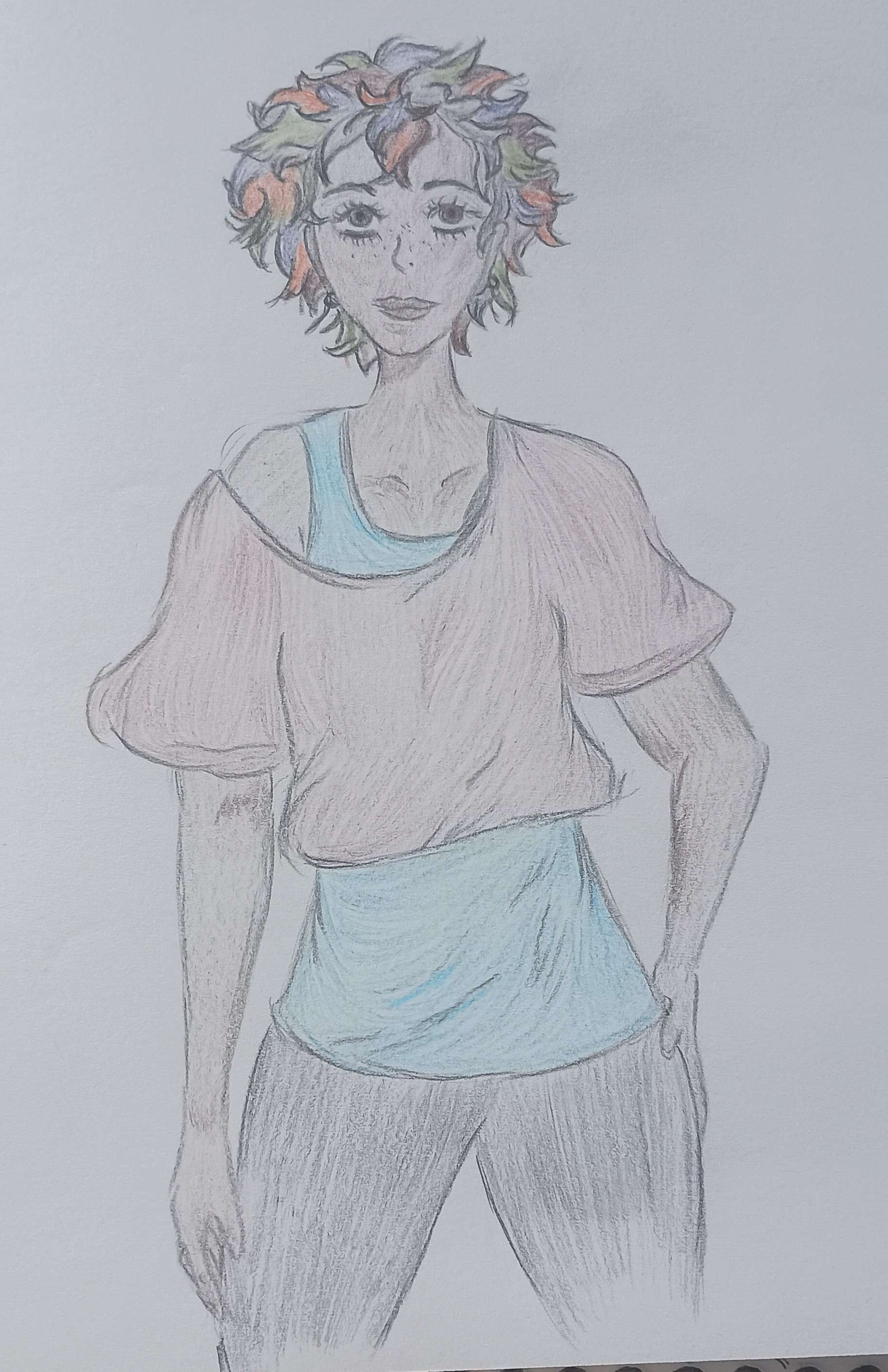 Casual Pose-Colored Pencil