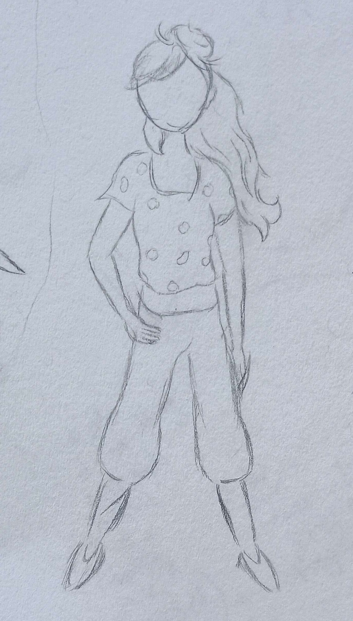 Sassy Girl Pose-Pencil