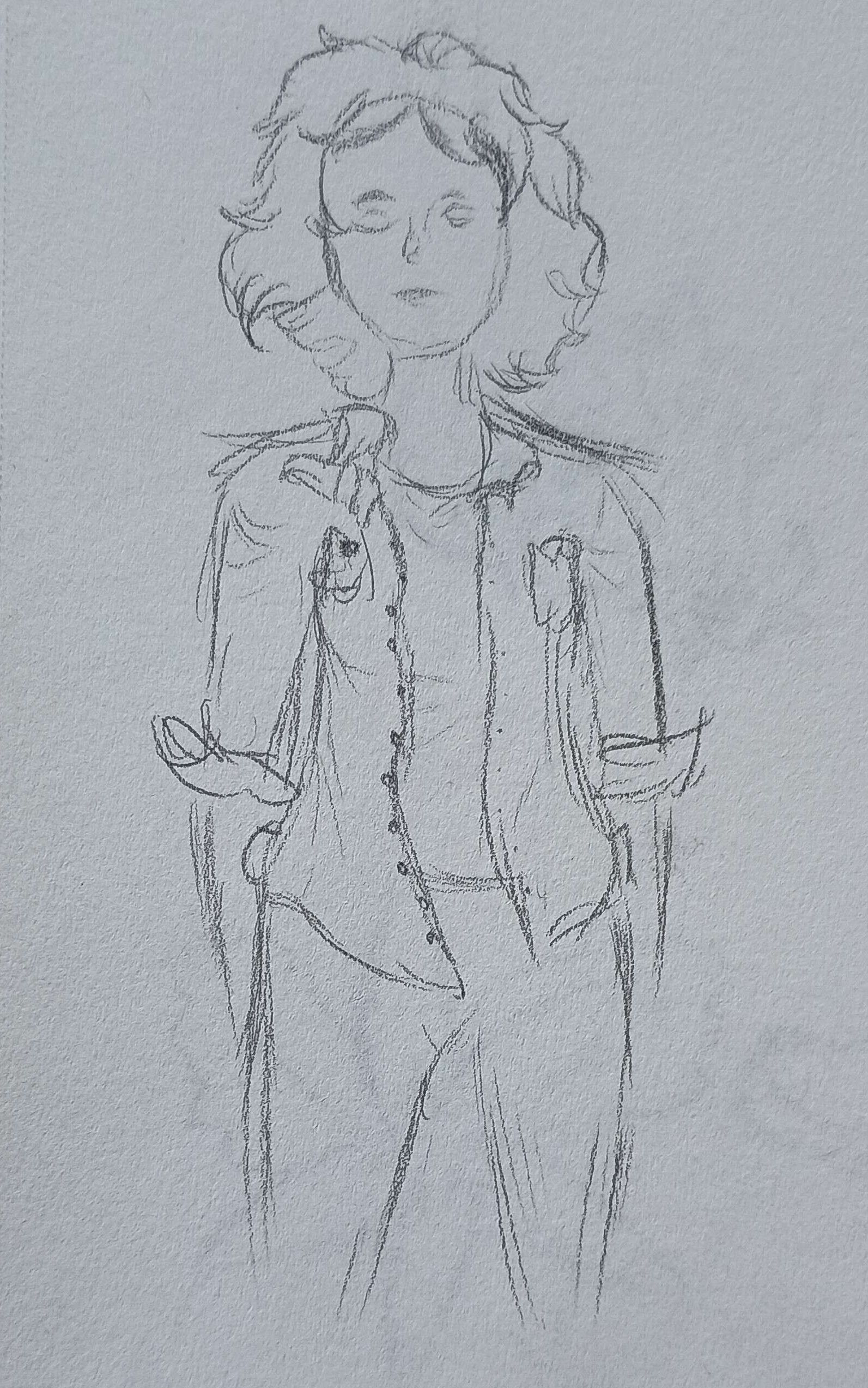 Girl Standing-Pencil